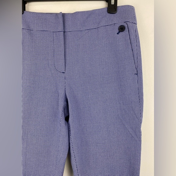 Loft size 6 Women’s Blue White Houndstooth Marisa Ankle Pants - Picture 2 of 8